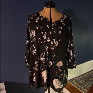 Floral Black Women's Top